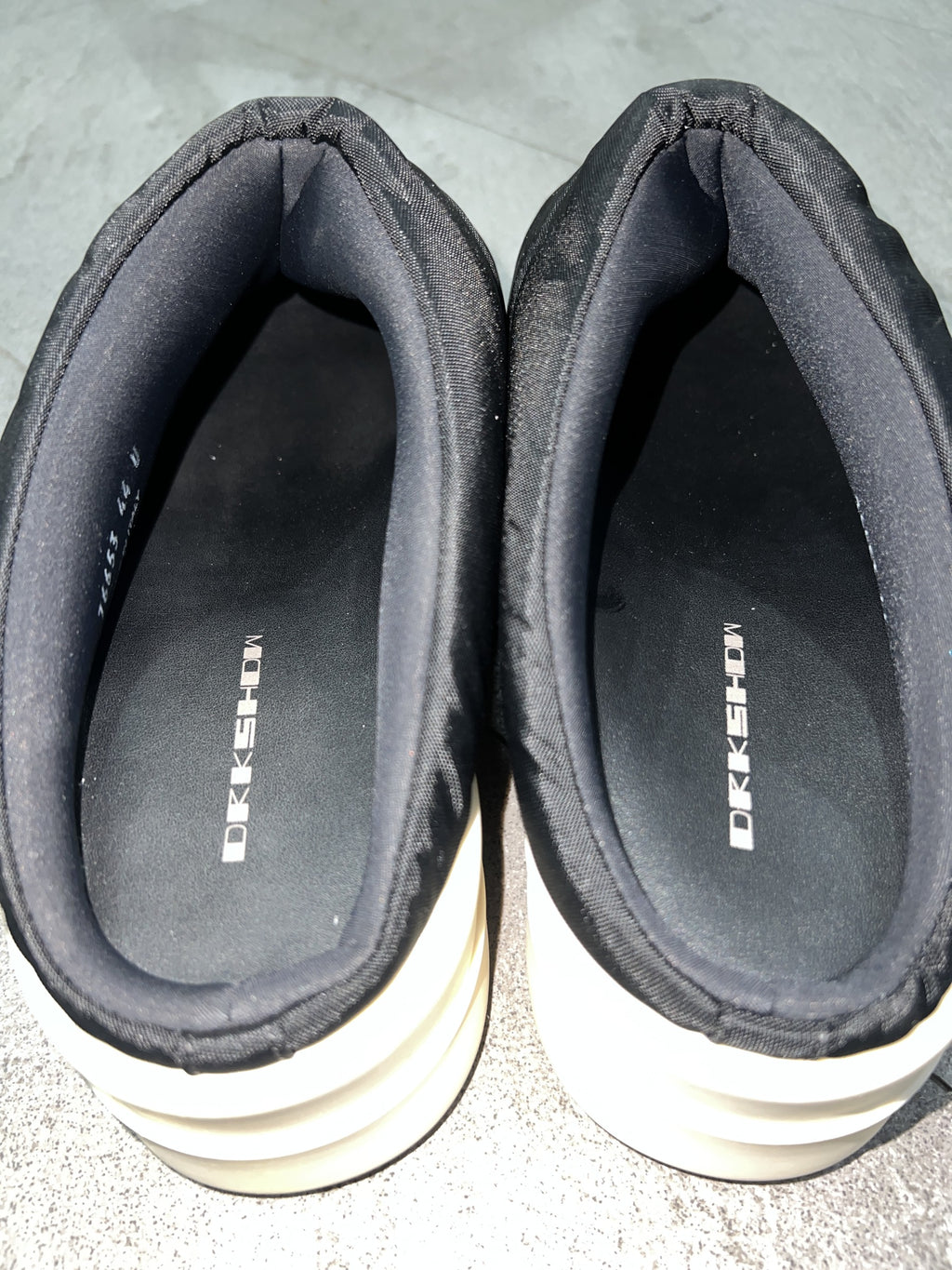 Rick Owens DRKSHDW Puffer Slip-On Low Sneakers Black / Milk EU 44