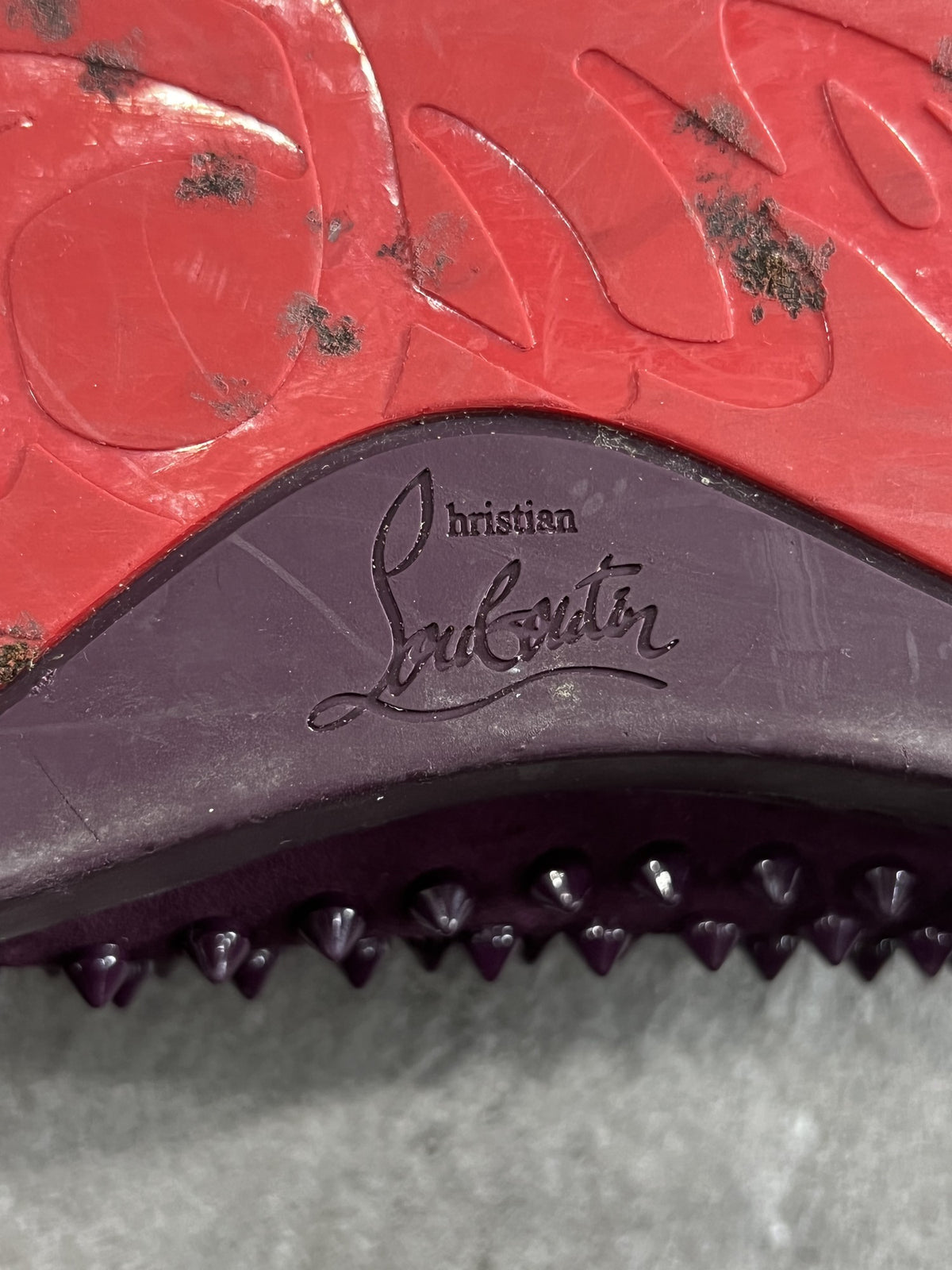 Christian Louboutin Roller Boat Spikes Purple Suede 44