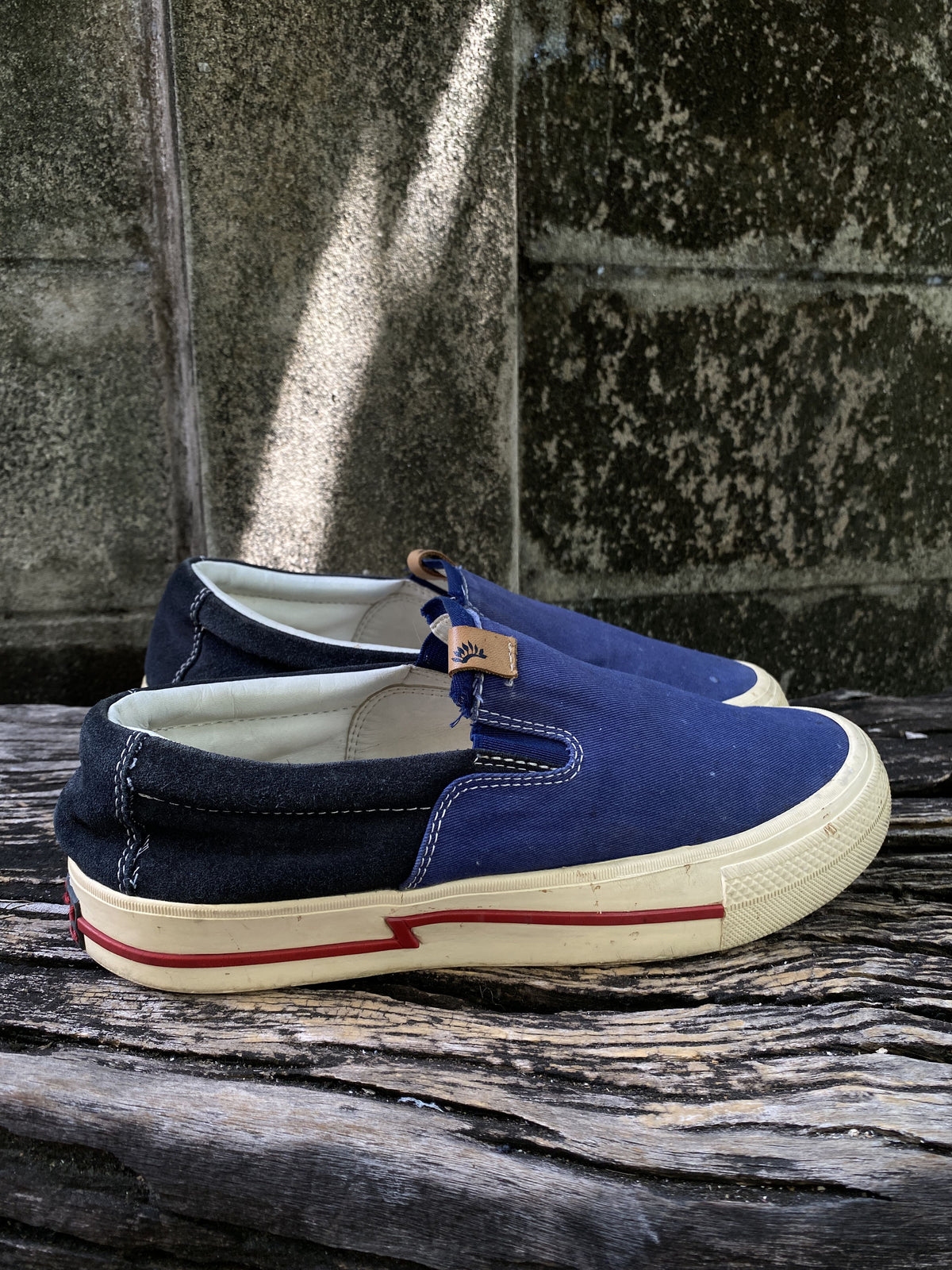 visvim Blue Canvas Slip-On Sneakers EU41