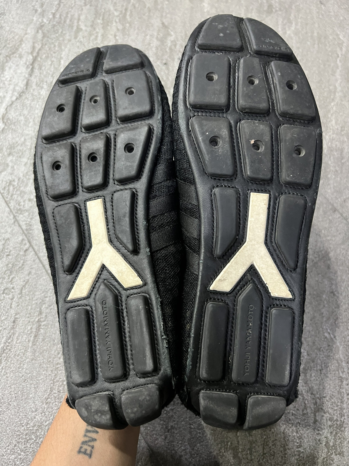 Y-3 Mesh Driving Loafers Black Perforated Leather UK 9