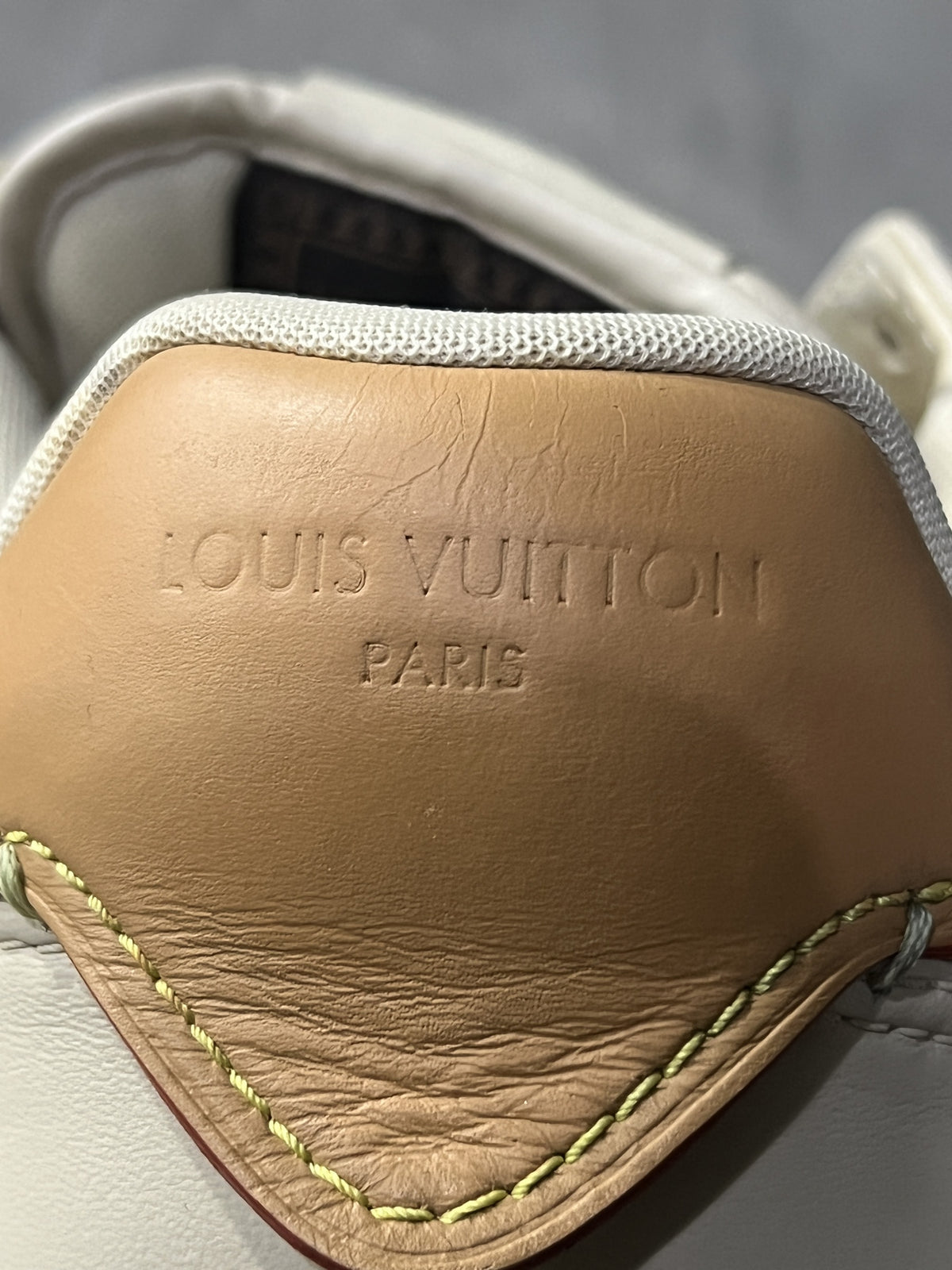 Louis Vuitton Run Away Sneakers Cream Leather Natural Cowhide Trim US 5