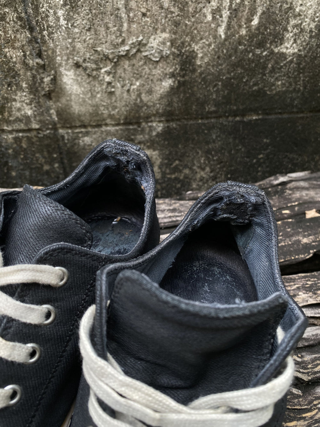 Rick Owens DRKSHDW Ramones Low Black Waxed Canvas Toe EU41.5