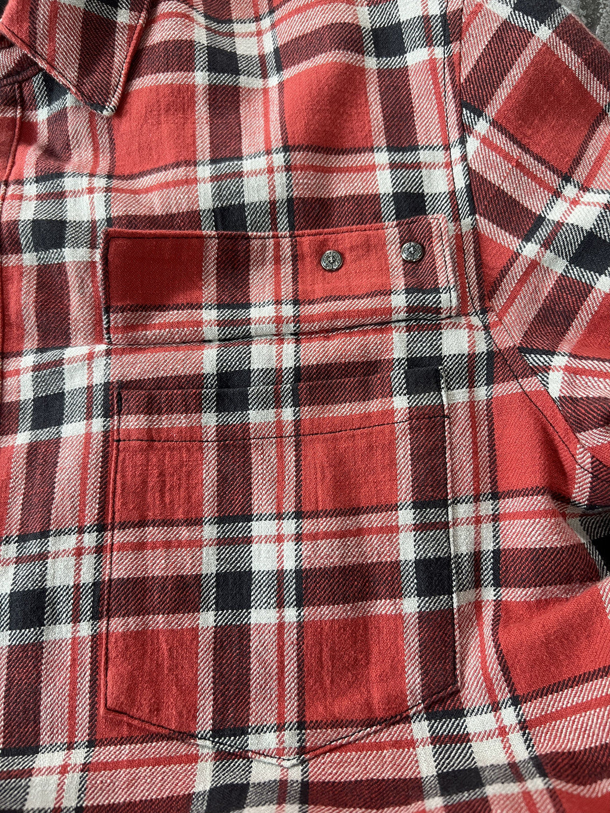 Chrome Hearts Red Plaid Cross Flannel Jacket XL