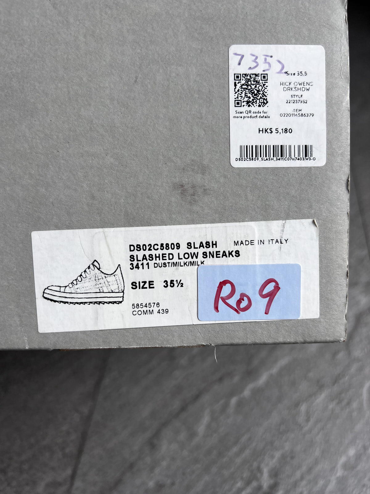 Rick Owens DRKSHDW Slashed Low Sneakers Dust EU35.5