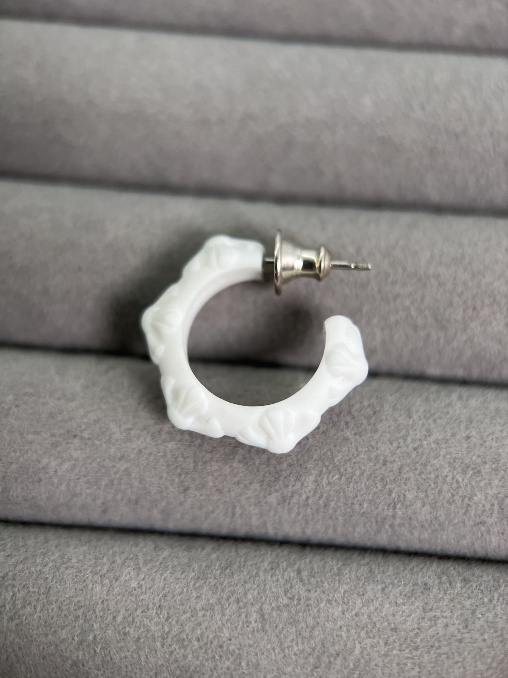 Chrome Hearts White Silicone Cross Hoop Earring