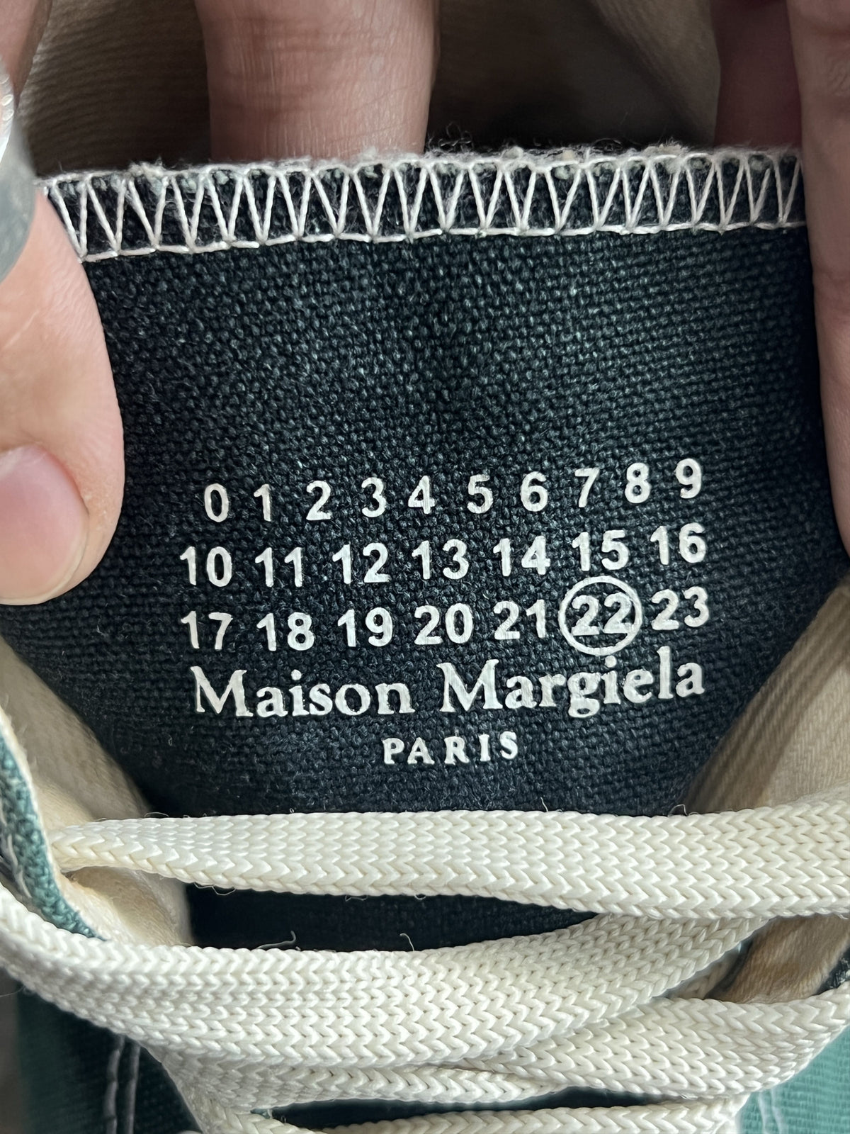 Maison Margiela Tabi Canvas High Sneakers Green / White 43