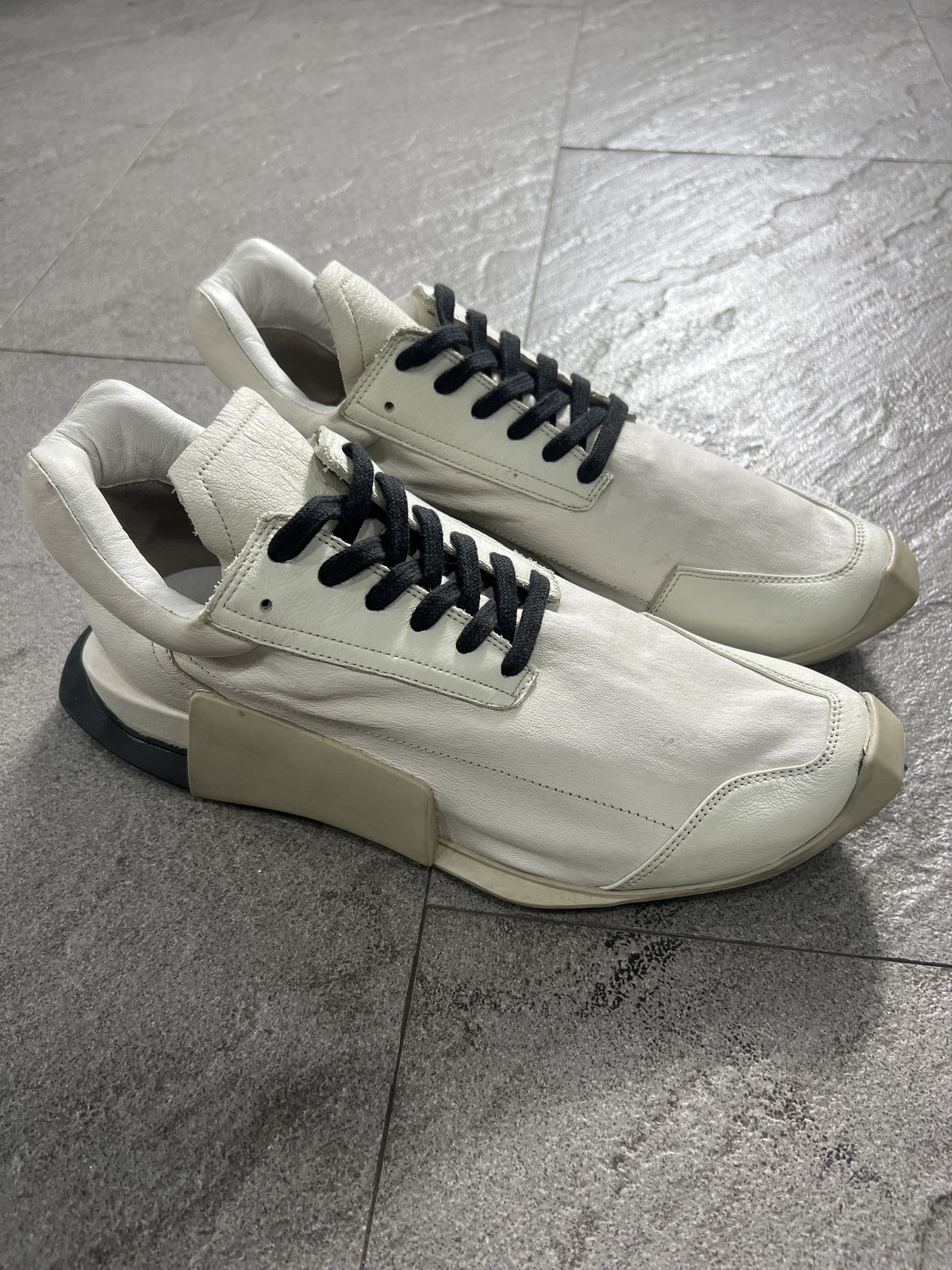 Rick Owens x Adidas Level Runner White Leather EU42