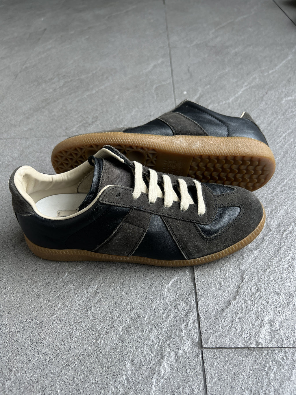 Maison Margiela Black Leather Replica GAT Sneakers