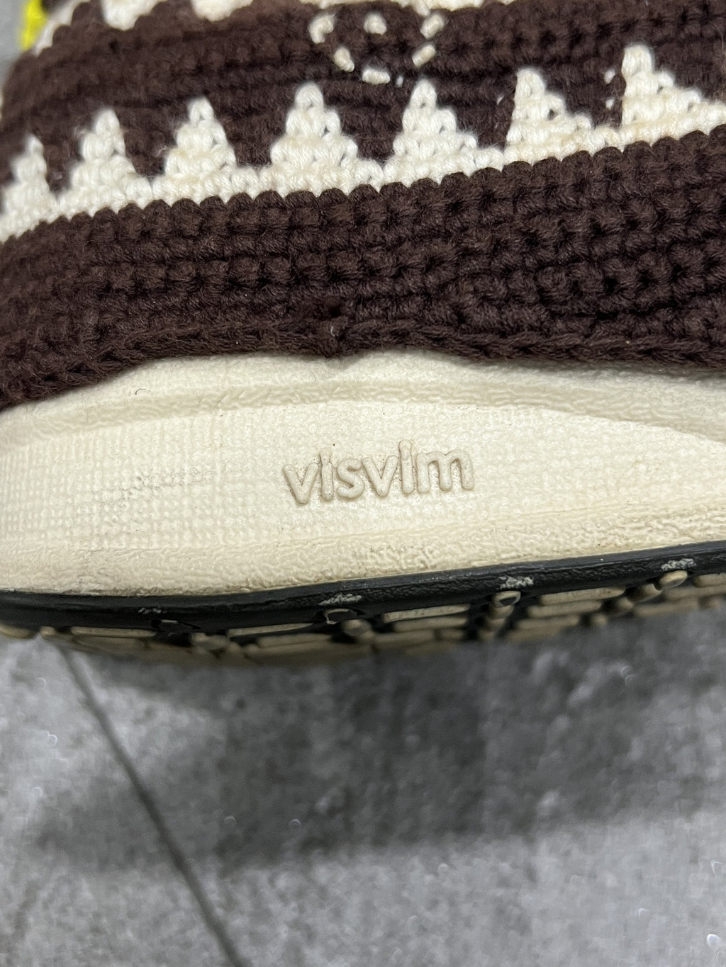visvim Folk Moccasin Sneakers Brown Suede Knit Collar EU 41 / US 8