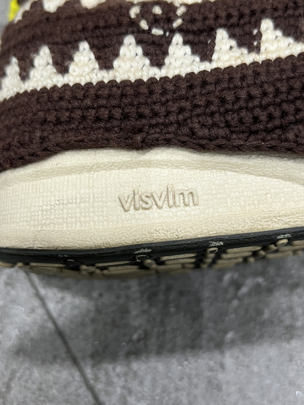 visvim Folk Moccasin Sneakers Brown Suede Knit Collar EU 41 / US 8