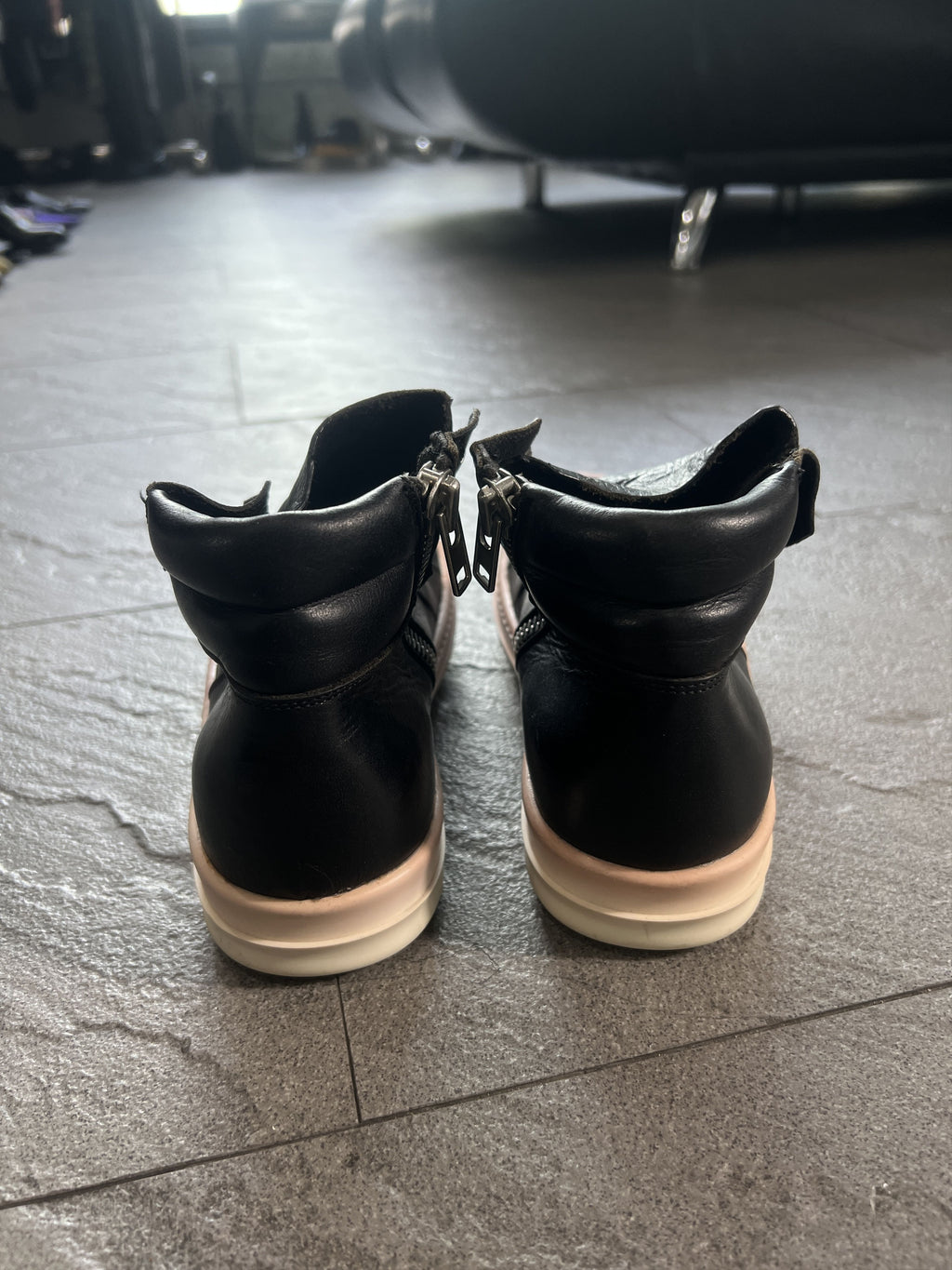 Rick Owens Leather Side Zip Sneakers Black EU36.5