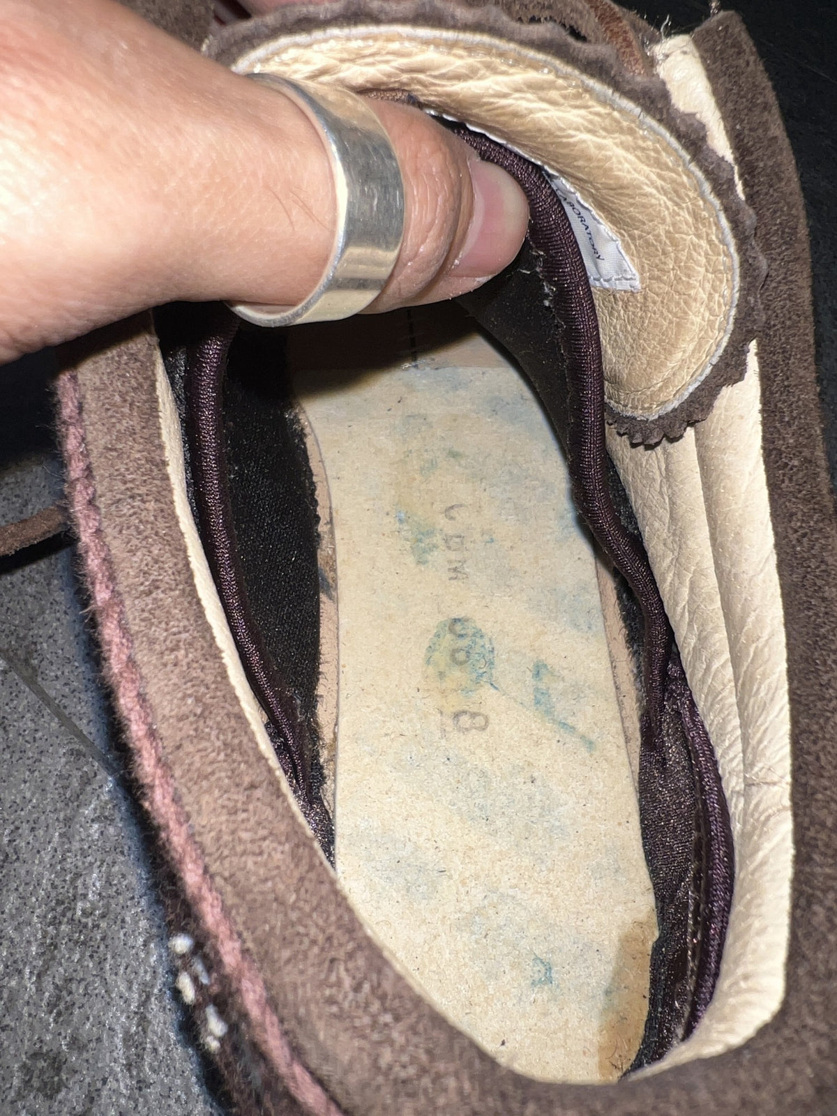 visvim Folk Moccasin Sneakers Brown Suede Knit Collar EU 41 / US 8