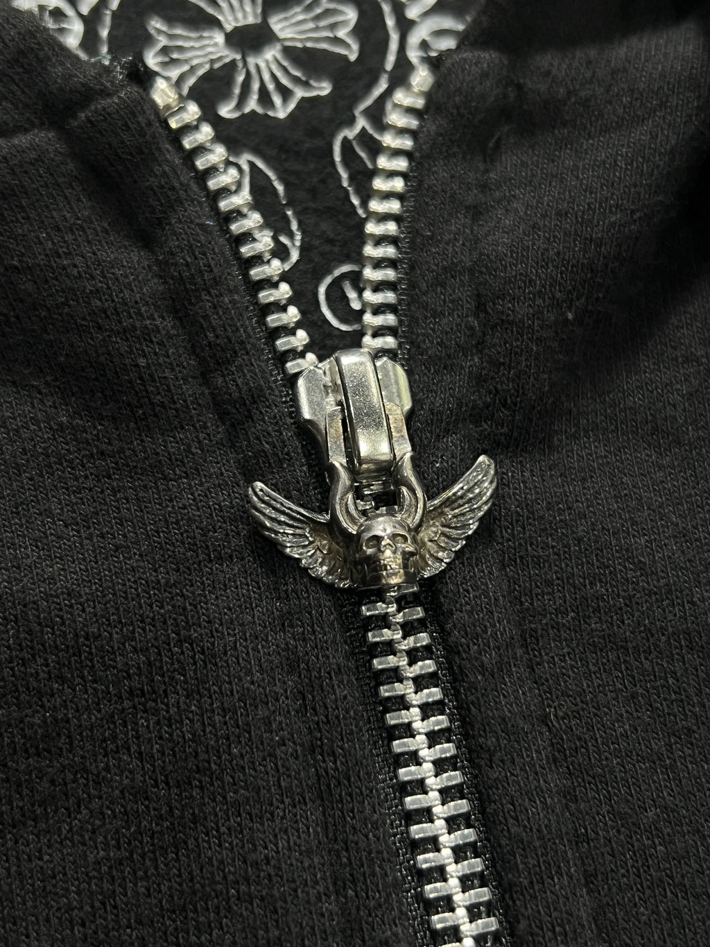 Chrome Hearts Foti Zip Hoodie Skull Wings Black L