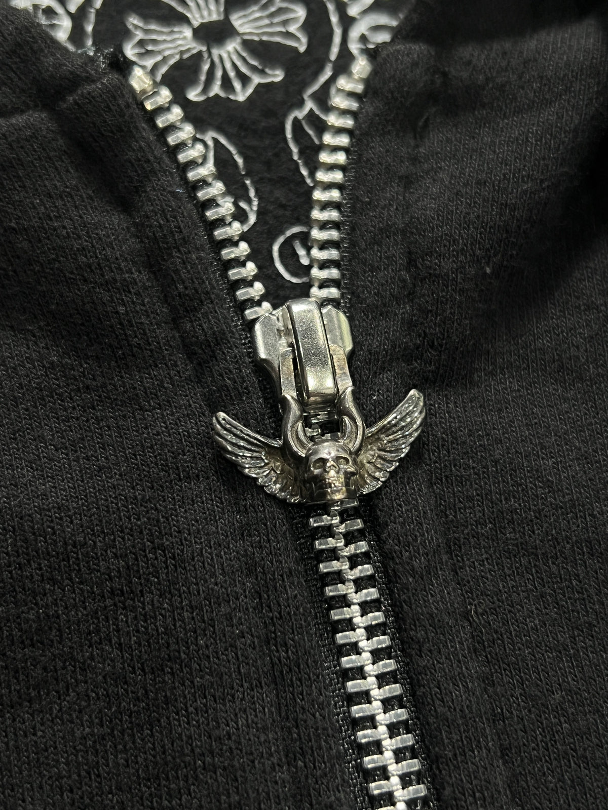 Chrome Hearts Foti Zip Hoodie Skull Wings Black L