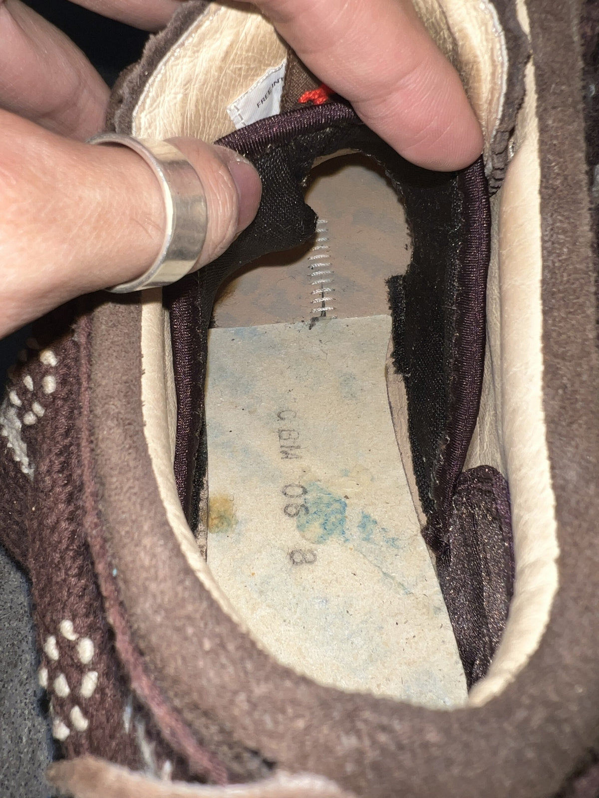 visvim Folk Moccasin Sneakers Brown Suede Knit Collar EU 41 / US 8