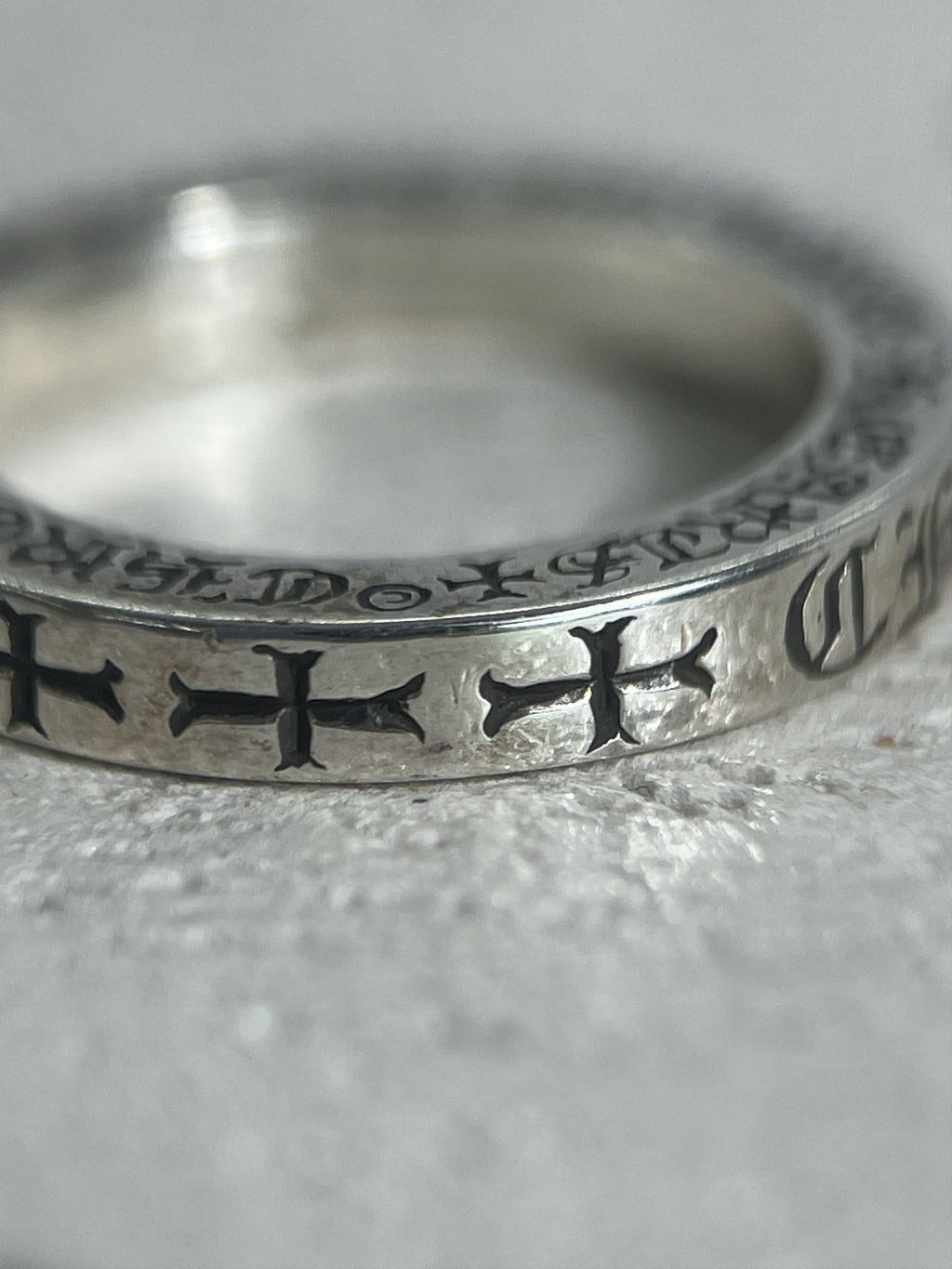 Chrome Hearts Script Spacer Ring .925 Size US7