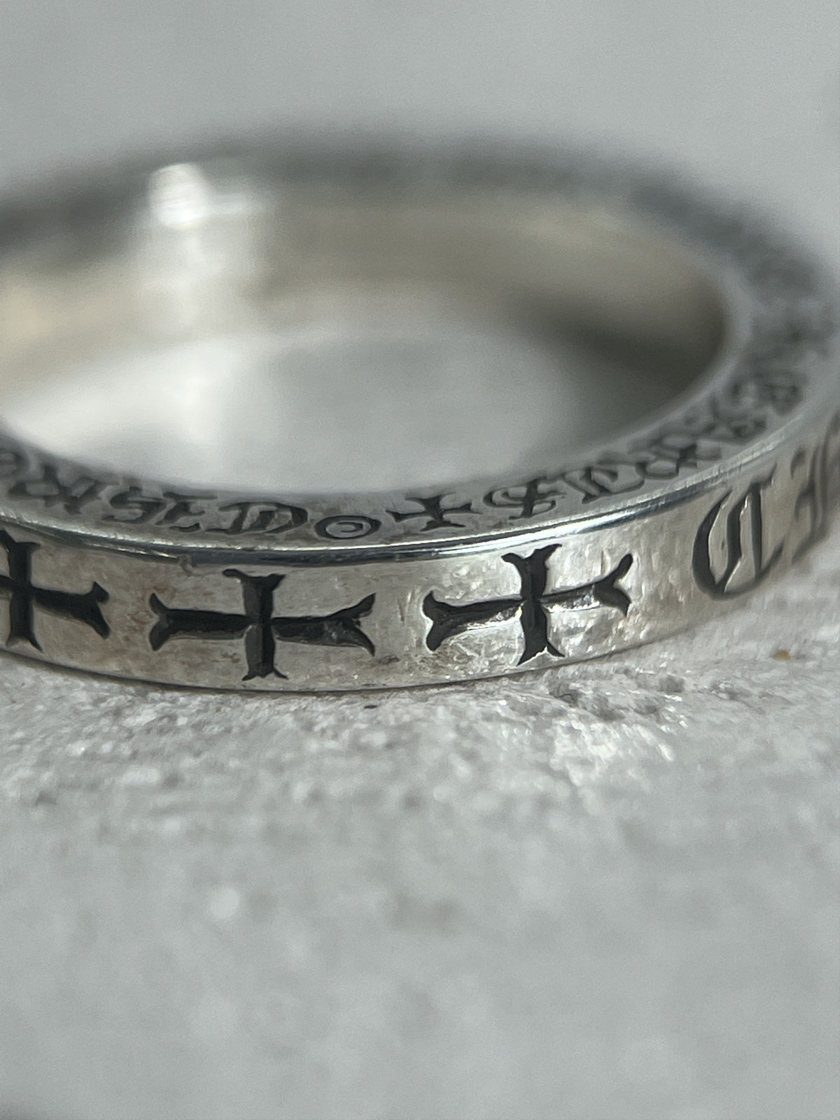Chrome Hearts Script Spacer Ring .925 Size US7