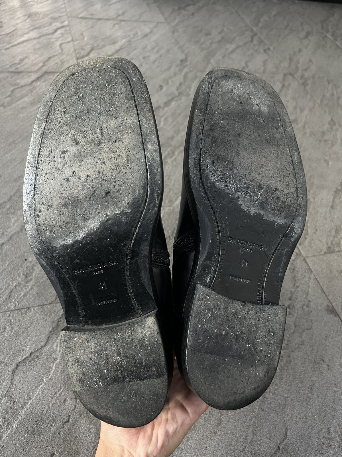 Balenciaga Leather Zip Boots Black EU41 Made Italy