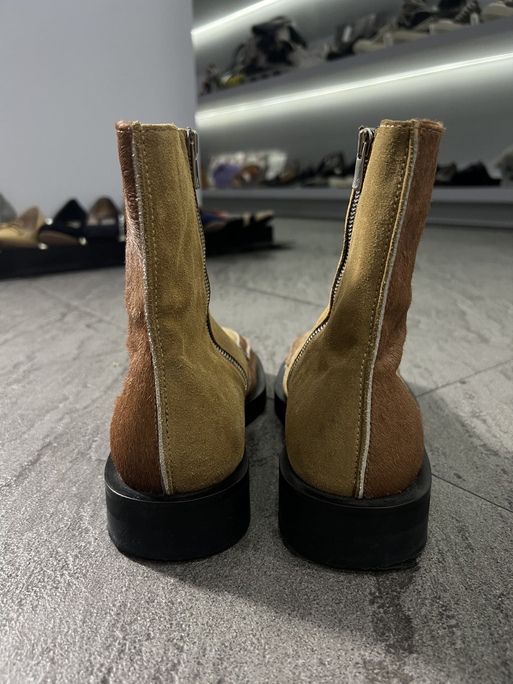 Andersson Bell Hairy Leather Zip Boots EU41