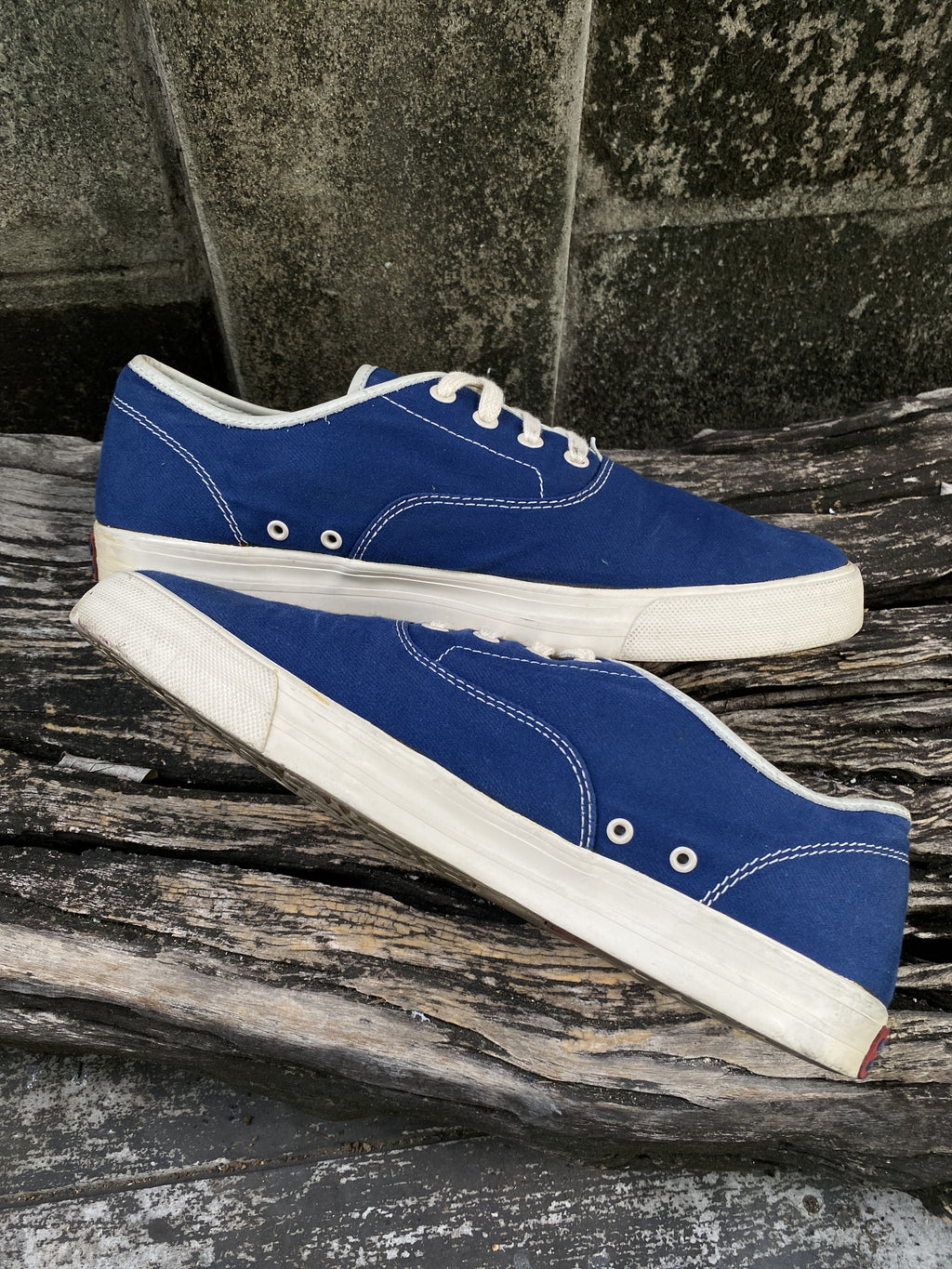 visvim Blue Canvas Low-Top Sneakers US 9.5