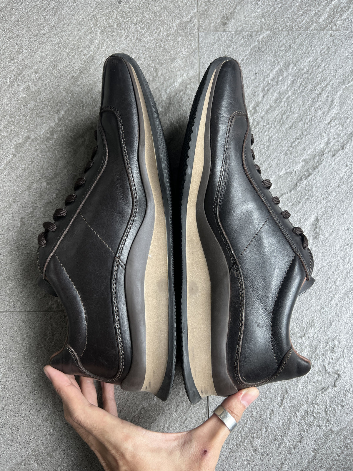 Vintage Prada Sport 4E0735 Square Toe Leather Sneakers