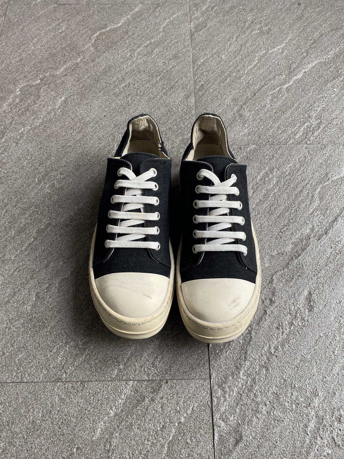 Rick Owens DRKSHDW Low Ramones Black Canvas