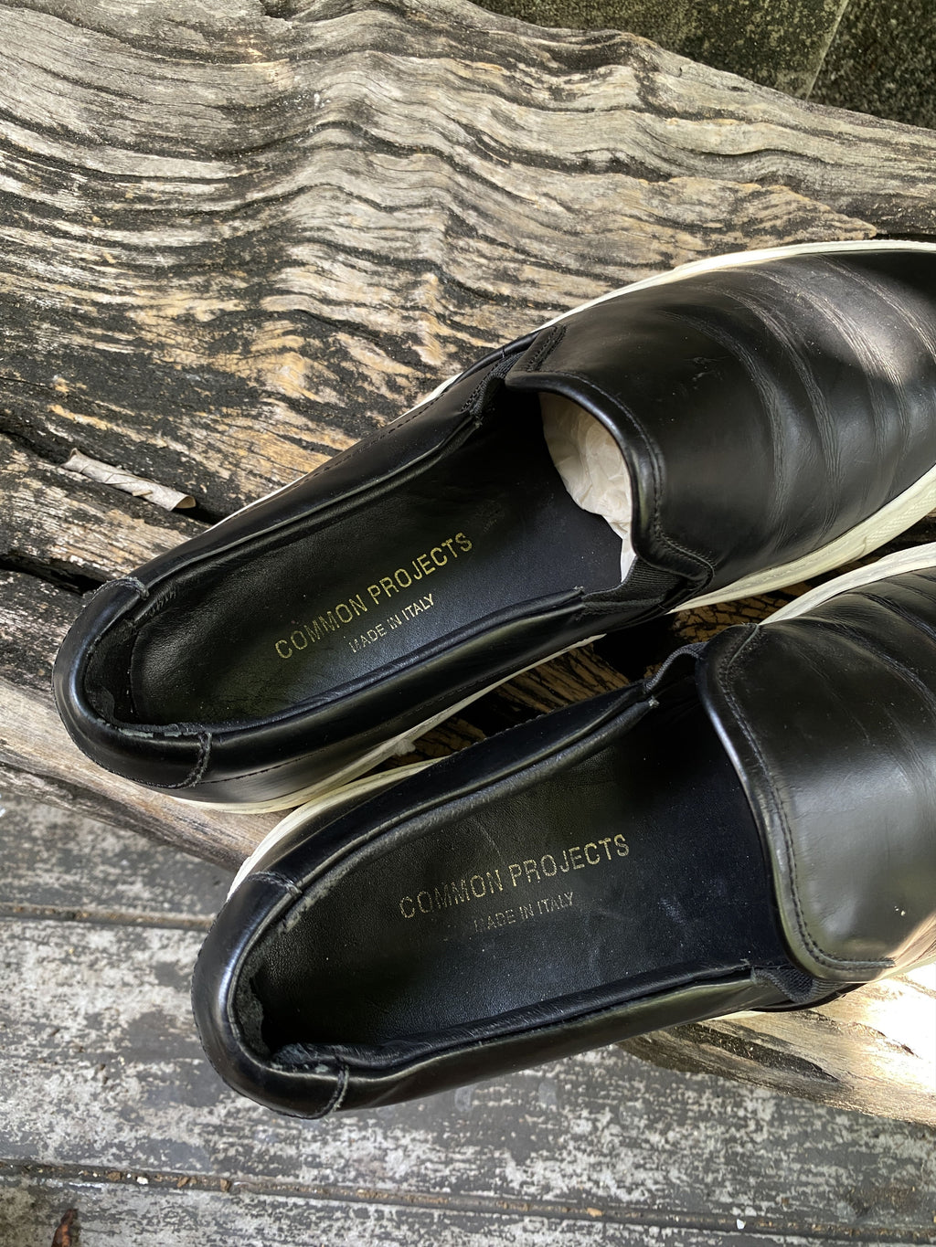 Common Projects Black Leather Slip-Ons EU 39