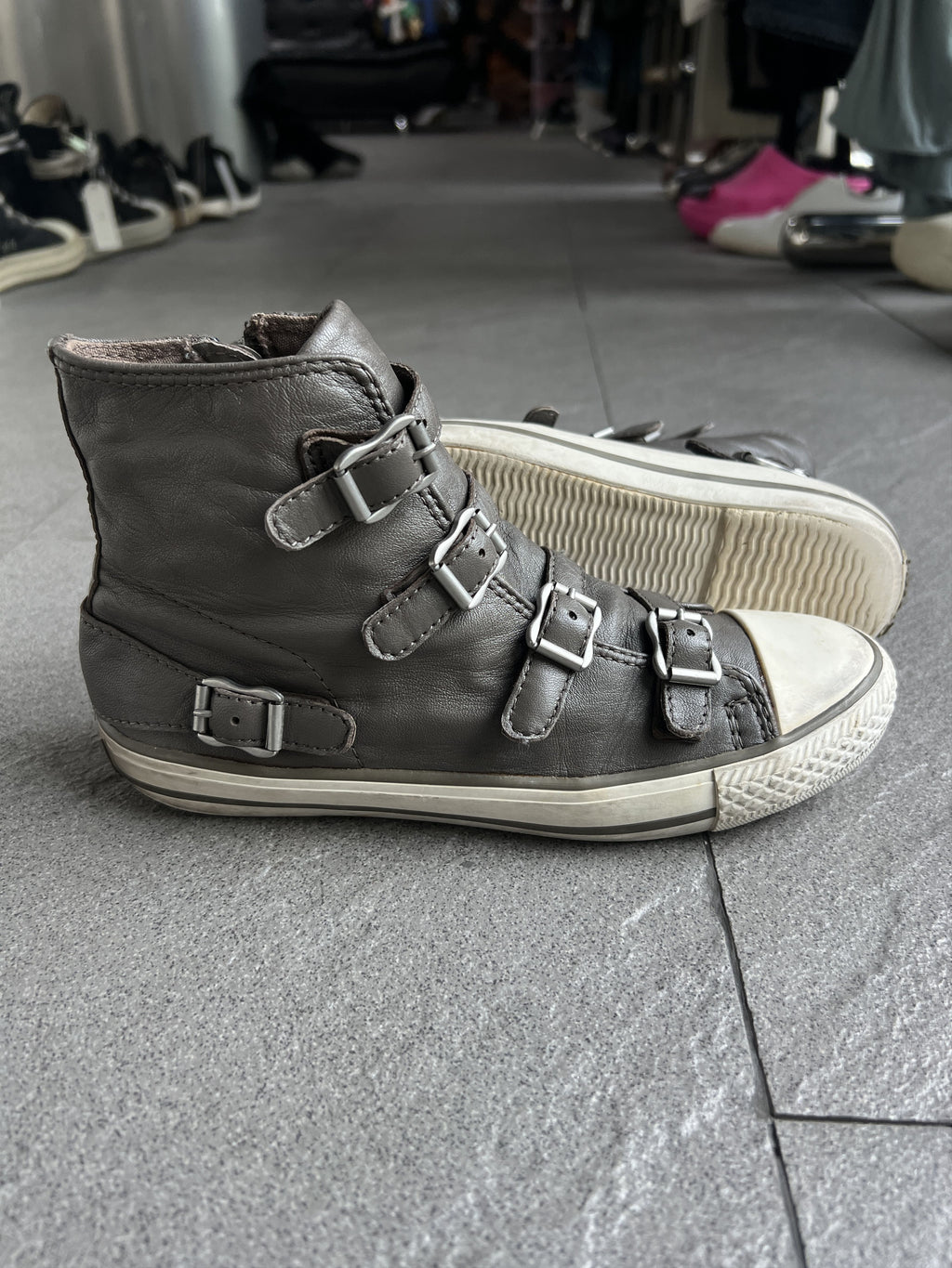 ASH Multi Buckle Leather High Top Sneakers EU37