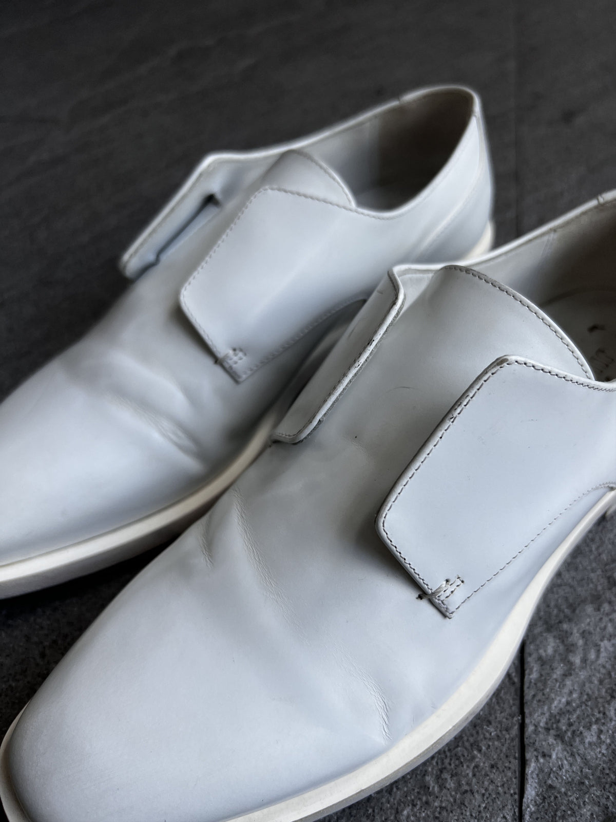 Jil Sander White Leather Concealed Lace Derby EU37