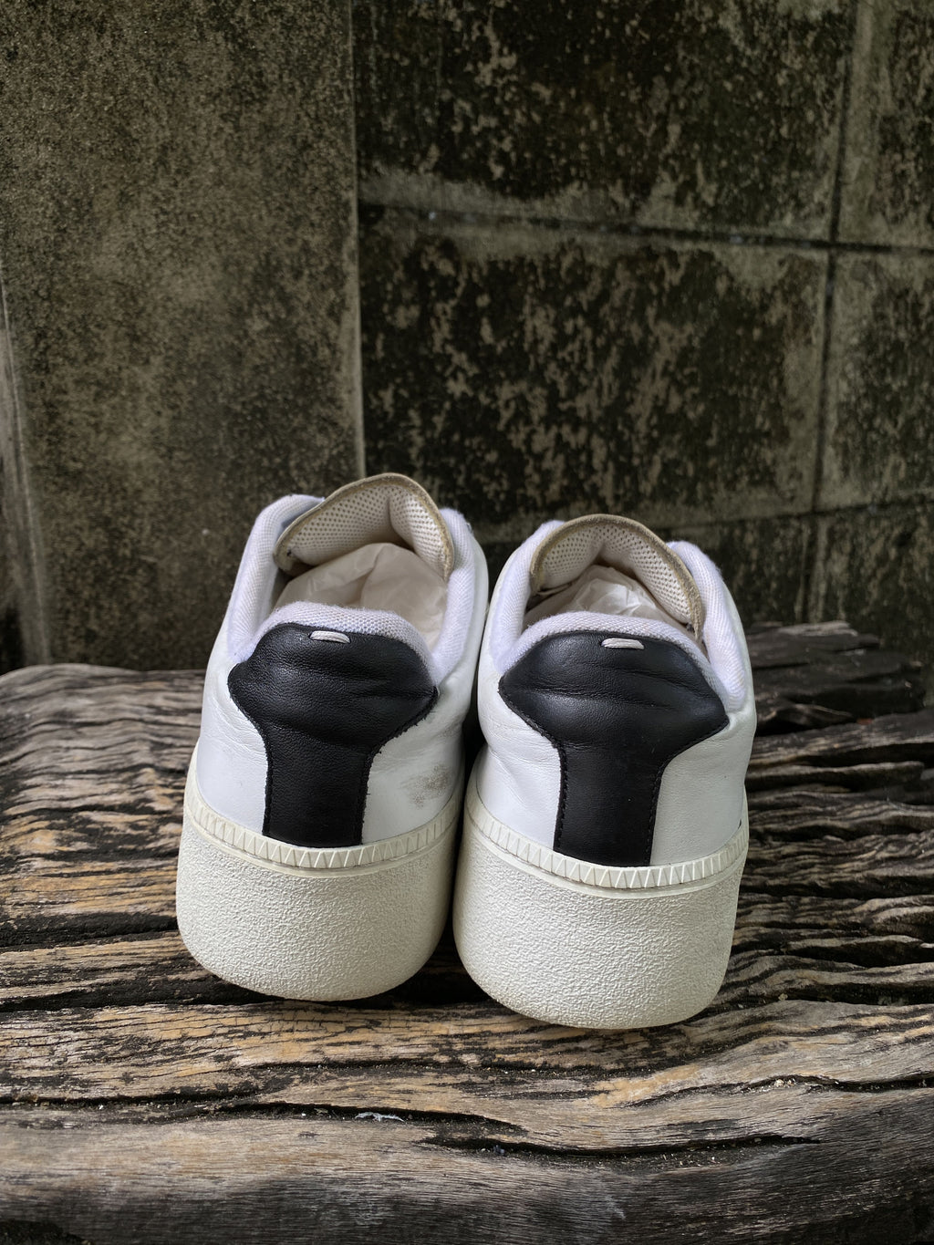 Maison Margiela White Leather Sneakers Size 41.5