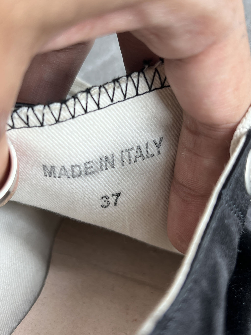 Maison Margiela Black Canvas Tabi Sneakers Size 37
