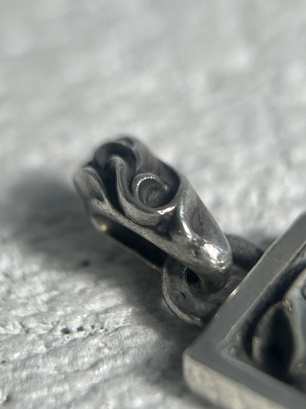 Chrome Hearts Scroll Frame Pendant 1998 .925 Silver