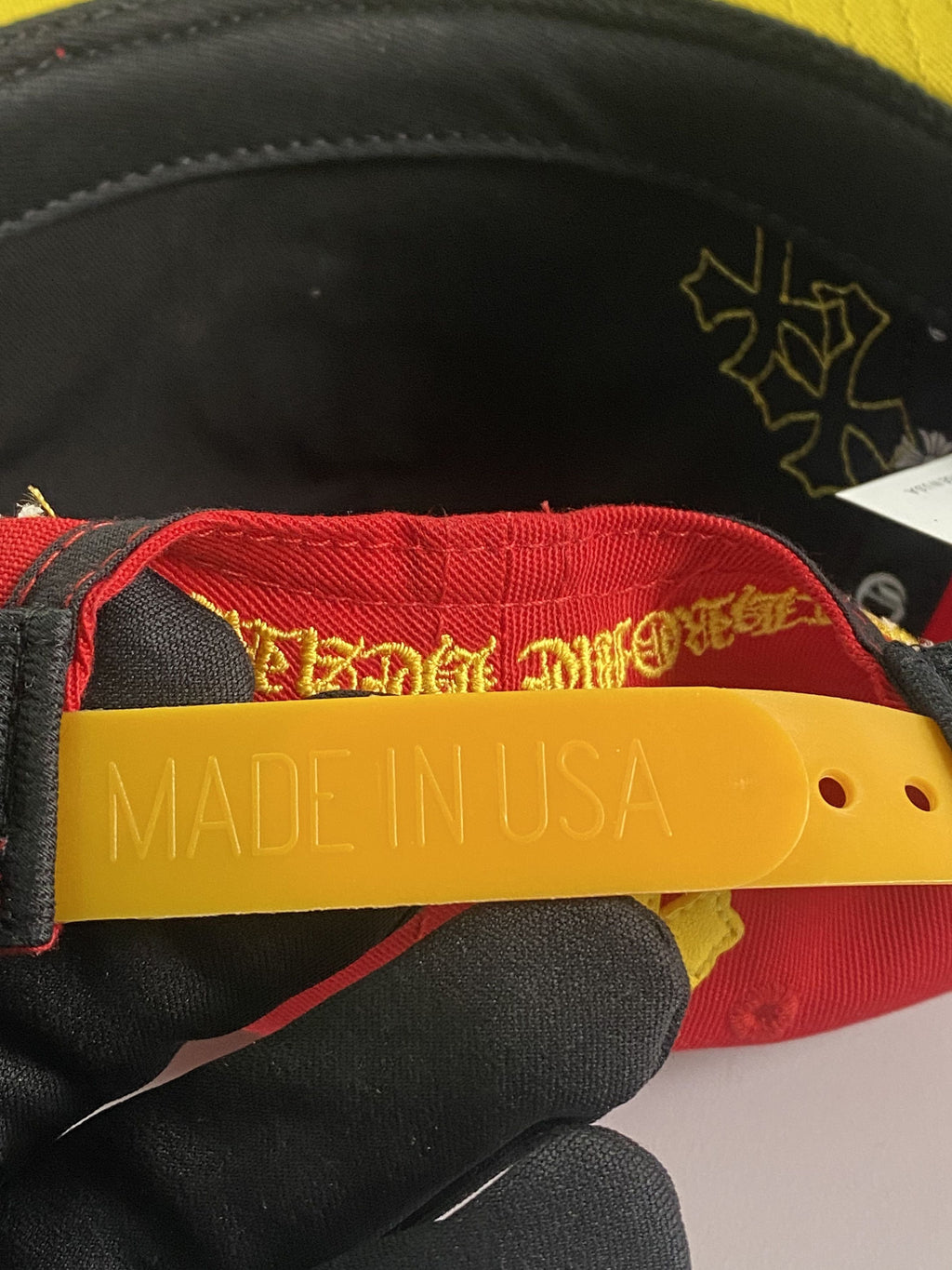 Chrome Hearts Red Yellow Multi Cross Patches Snapback Cap