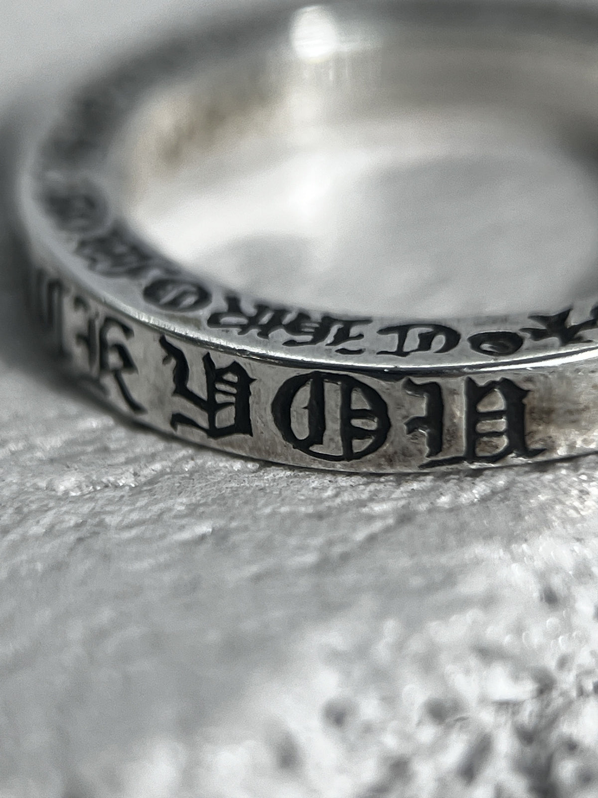 Chrome Hearts Script Spacer Ring .925 Size US7