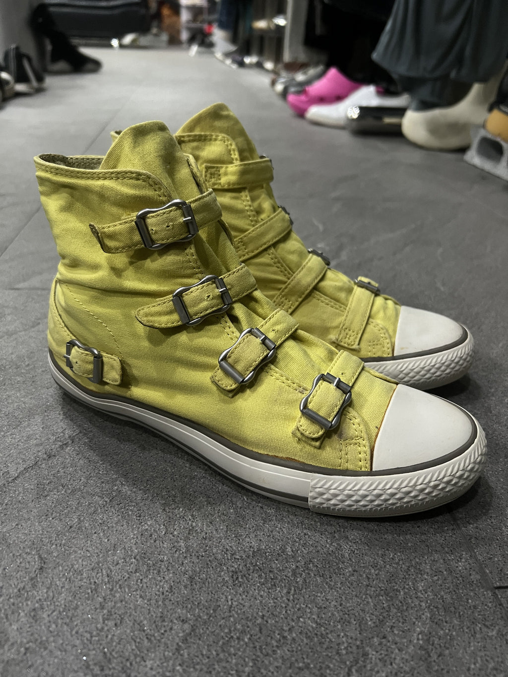ASH Virgin Bis Multi Buckle High Top Sneakers Yellow EU38