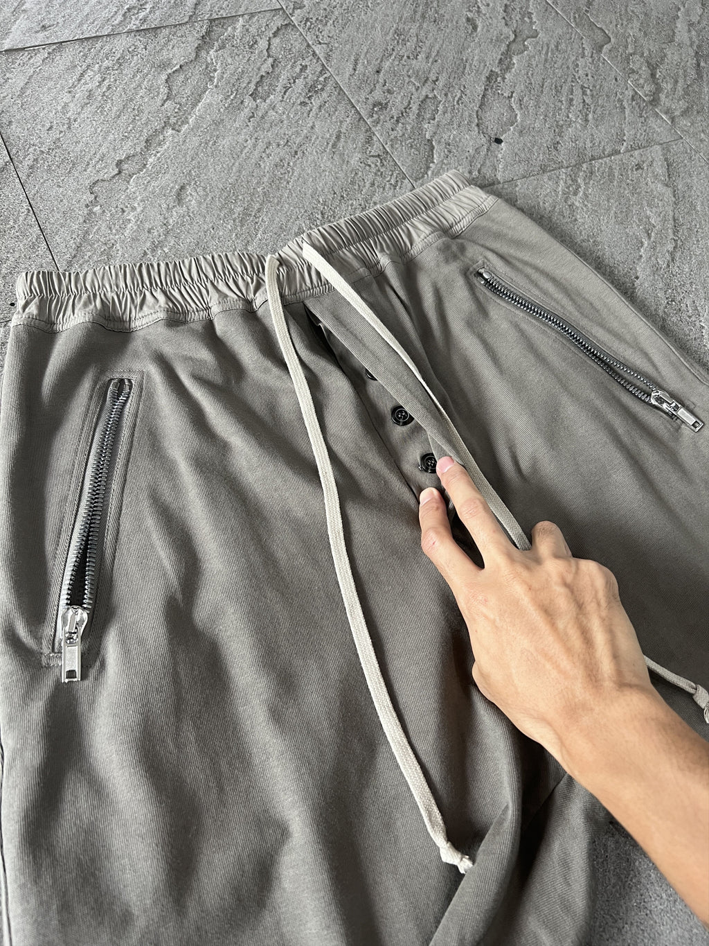 Rick Owens Sarouel Cropped Pants Dust Grey