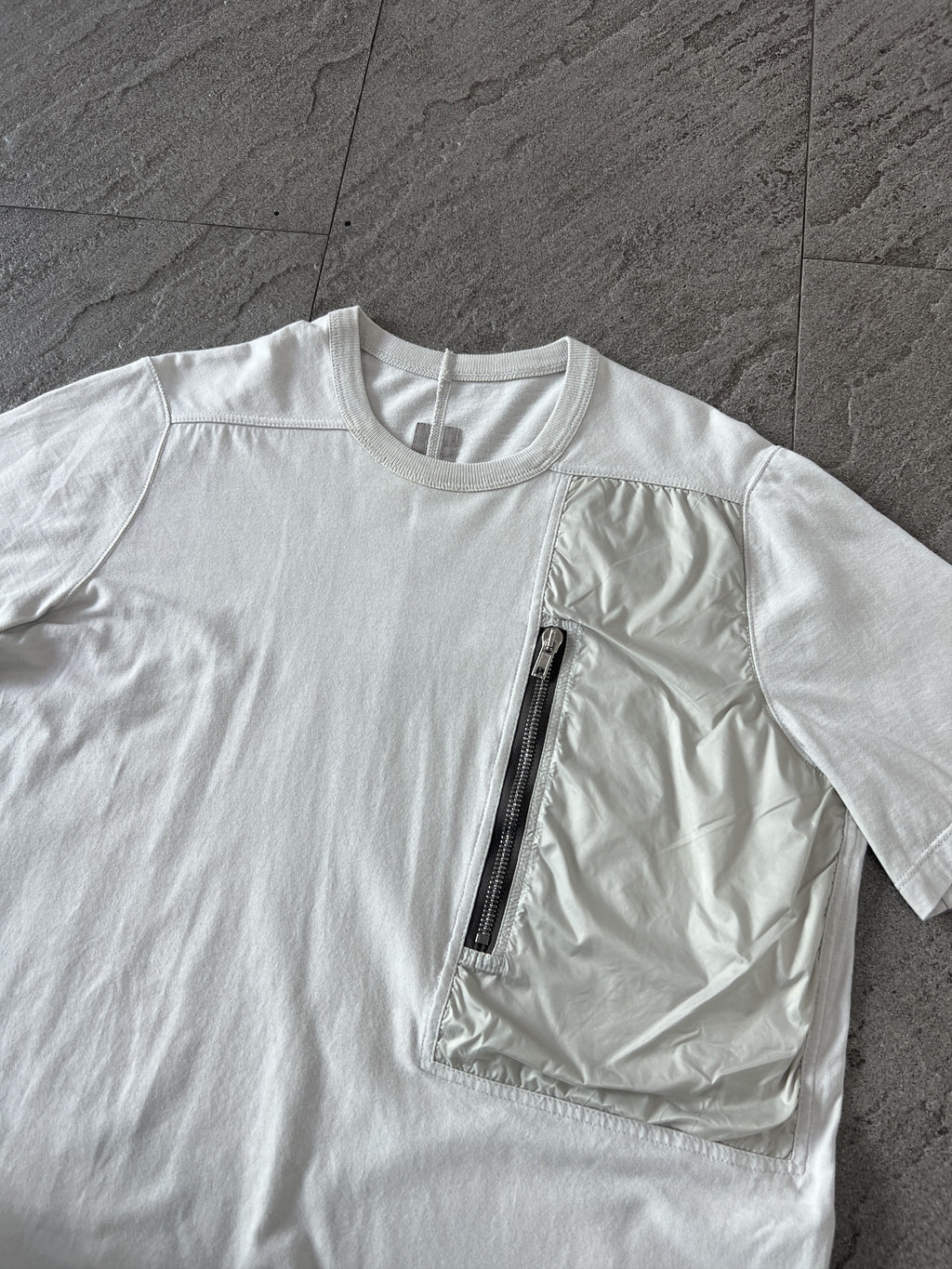 Rick Owens Zip Pocket Tee Milk White Medium