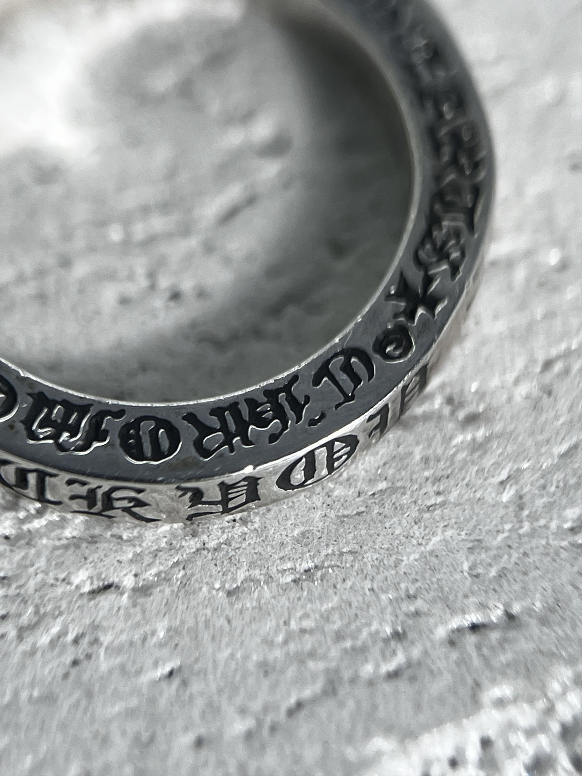 Chrome Hearts Script Spacer Ring .925 Size US7