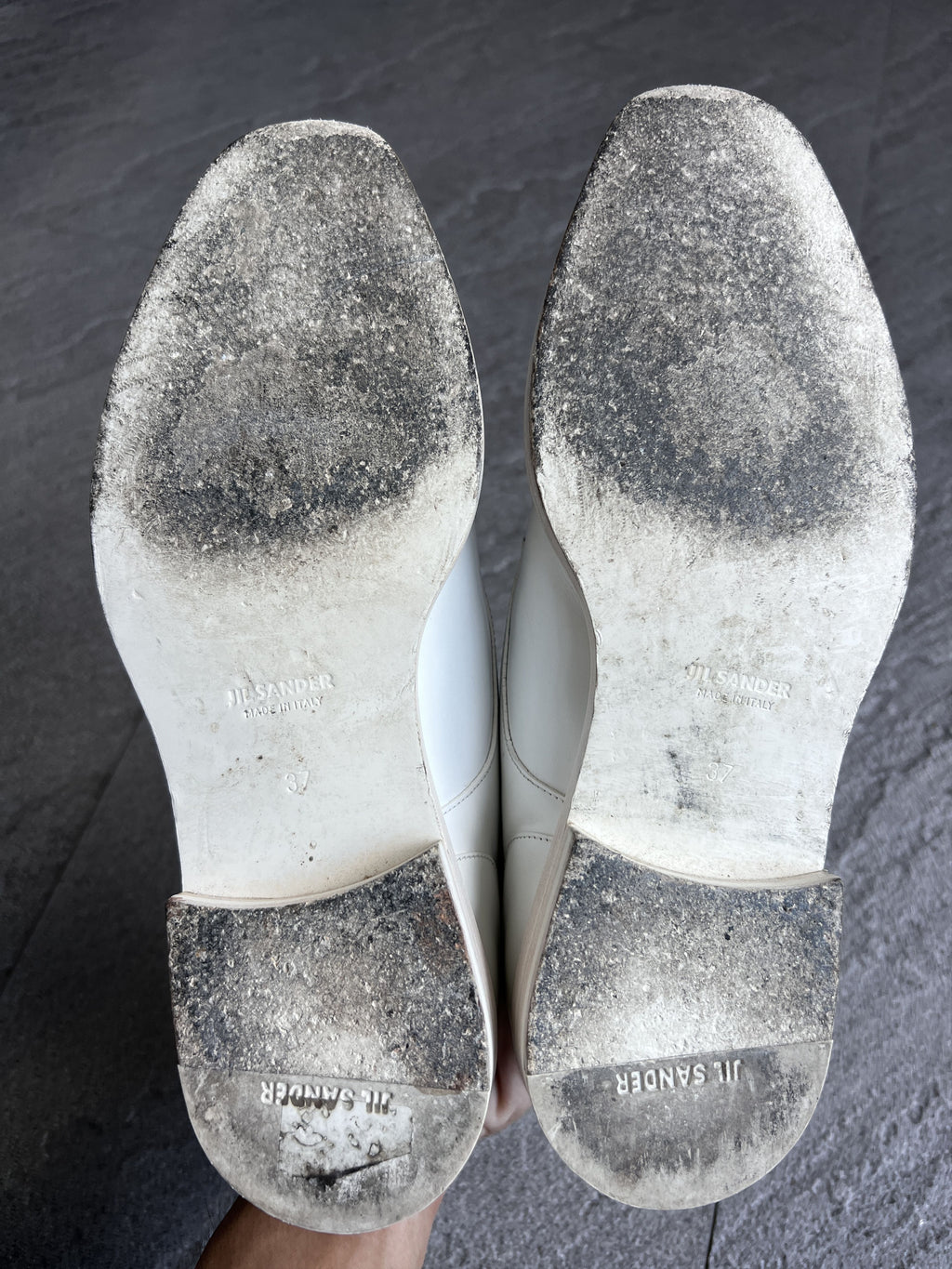 Jil Sander White Leather Concealed Lace Derby EU37