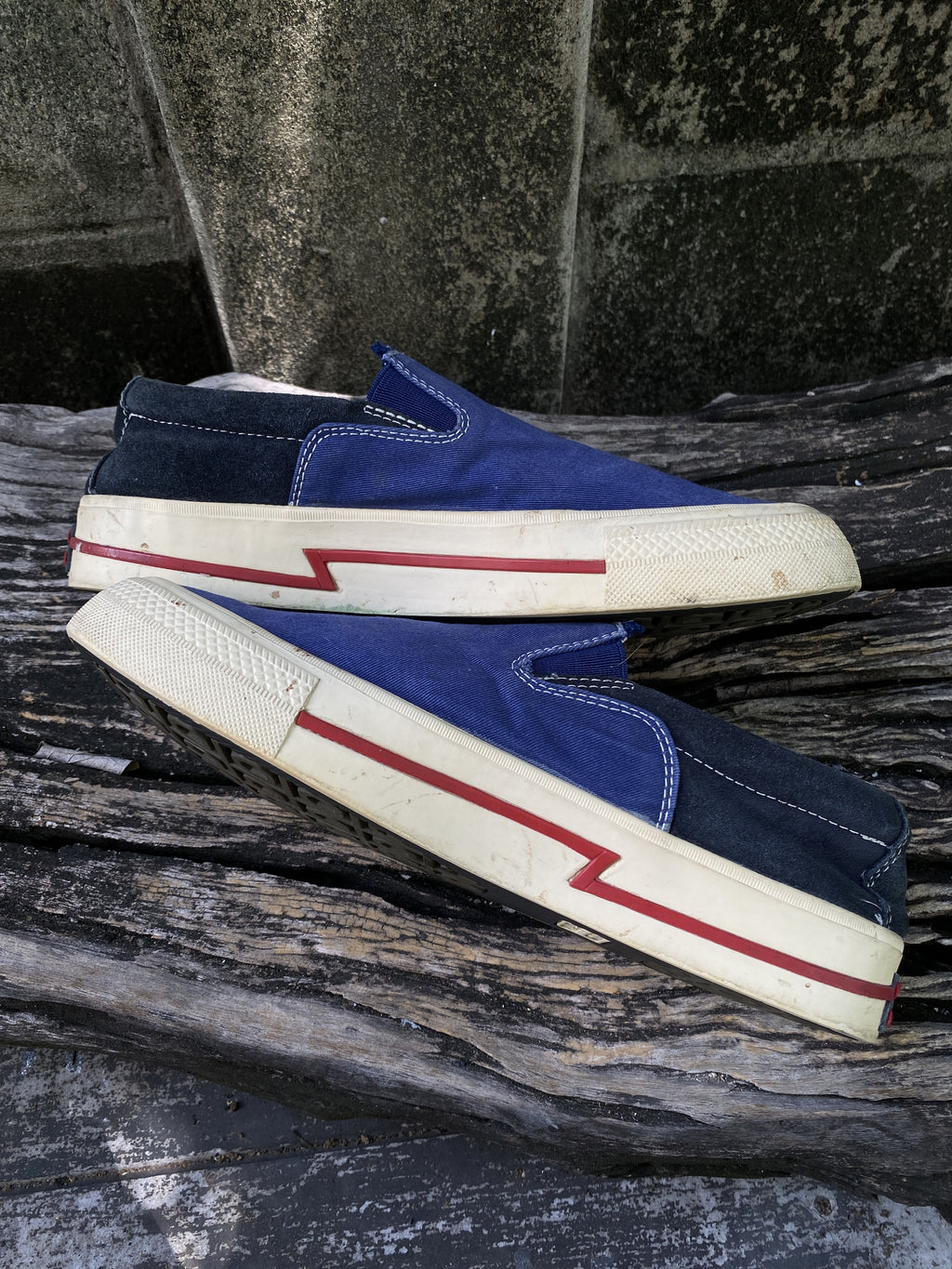 visvim Blue Canvas Slip-On Sneakers EU41