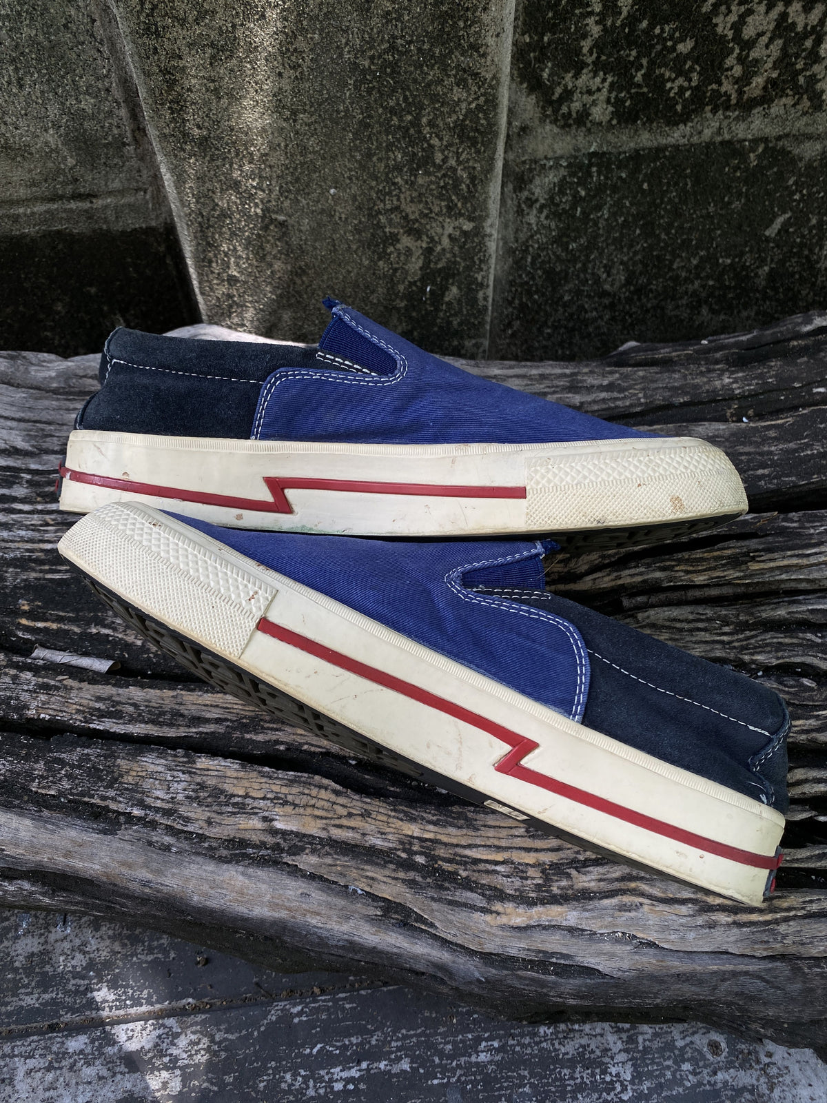 visvim Blue Canvas Slip-On Sneakers EU41