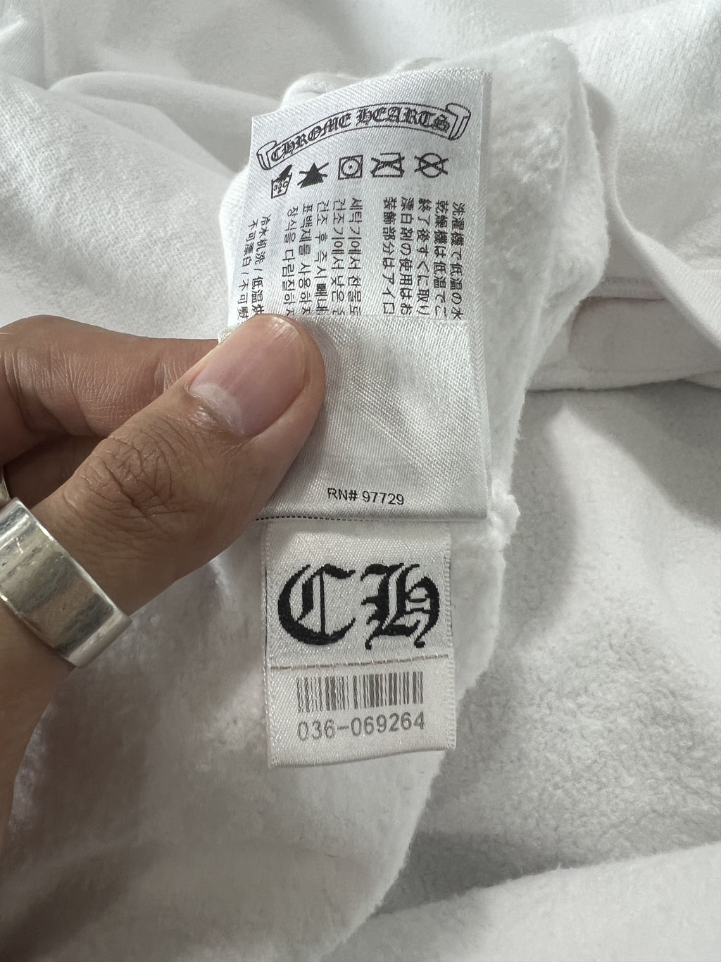 Chrome Hearts x Rolling Stones Blue Tongue White Hoodie XL