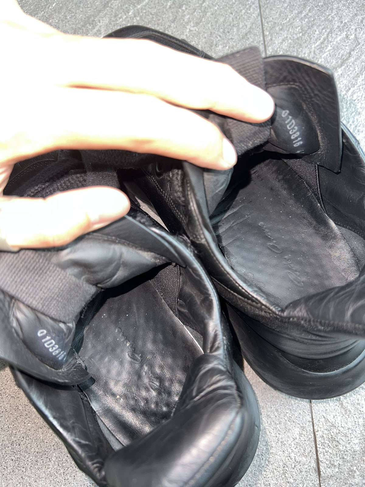 Rick Owens Maximal Runner Black Leather Sneakers EU42