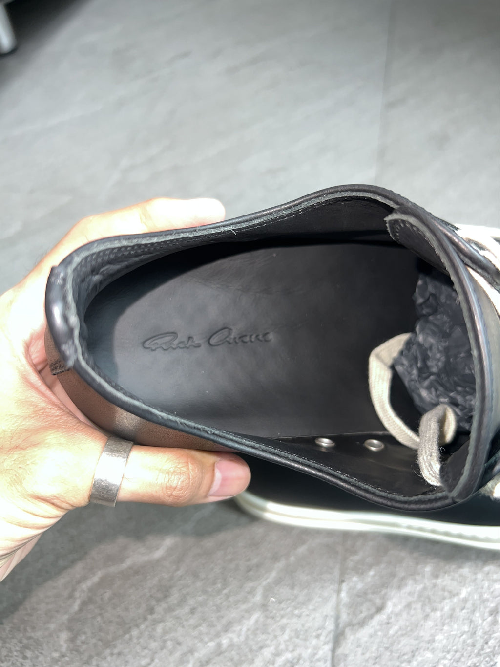 Rick Owens Ramones Low Sneakers Black Milk EU43 New w/ Box