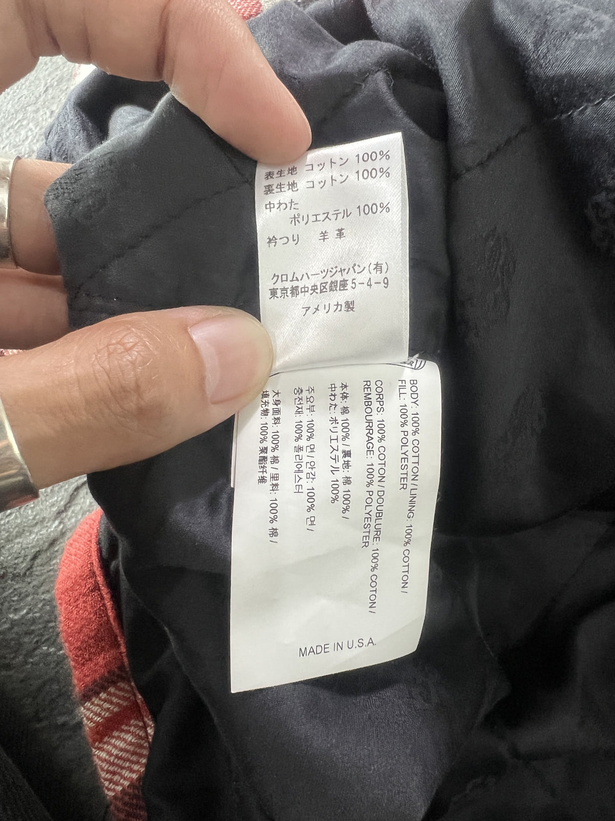 Chrome Hearts Red Plaid Cross Flannel Jacket XL
