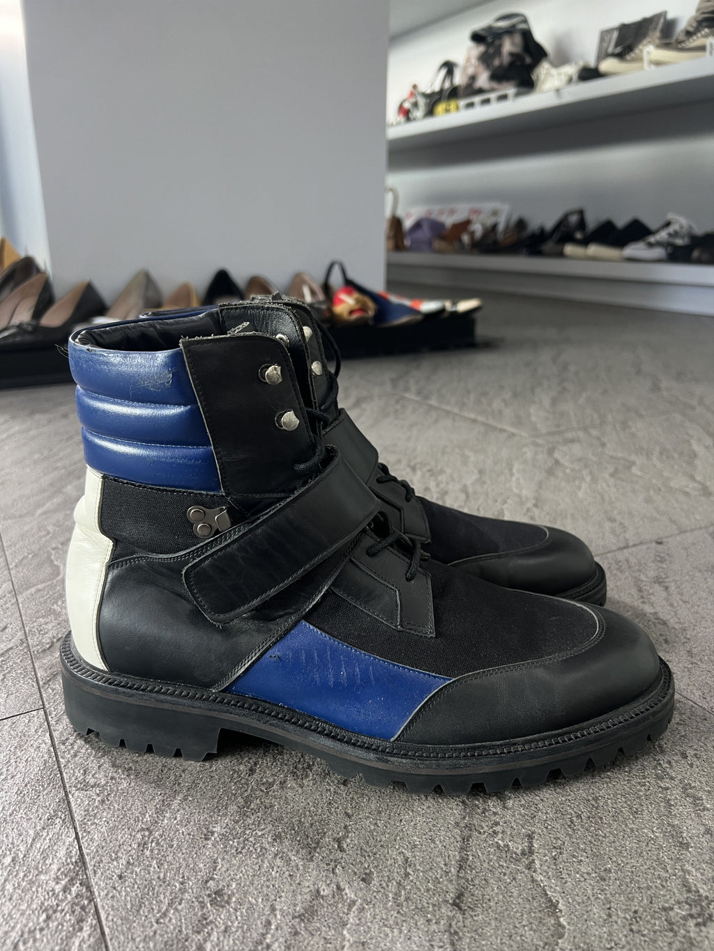 Songzio Homme Strap Combat Boots Vibram Sole