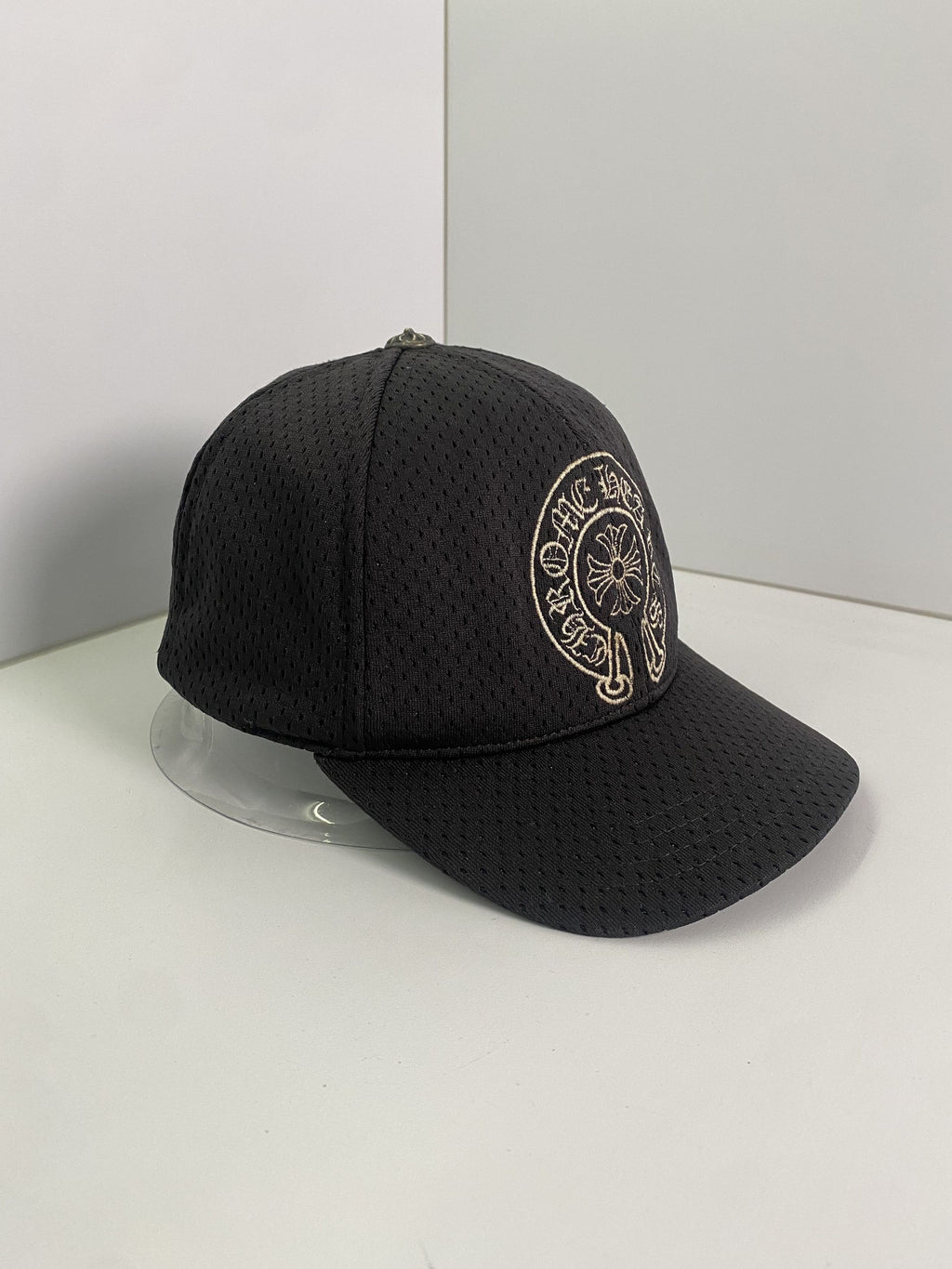 Chrome Hearts Horseshoe Logo Black Mesh Baseball Cap