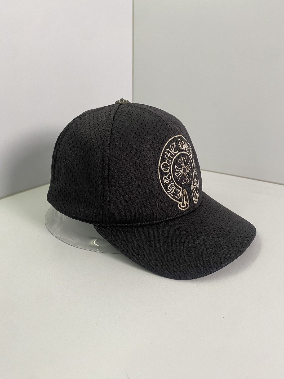 Chrome Hearts Horseshoe Logo Black Mesh Baseball Cap