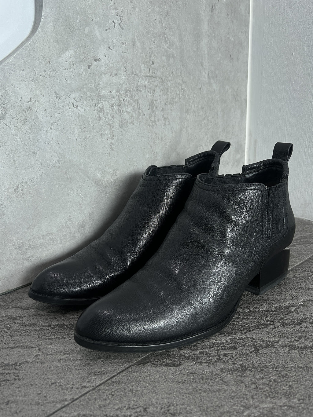 Alexander Wang Leather Ankle Boots Vibram Sole EU40