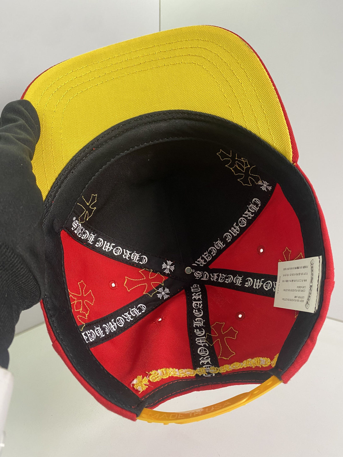 Chrome Hearts Red Yellow Multi Cross Patches Snapback Cap
